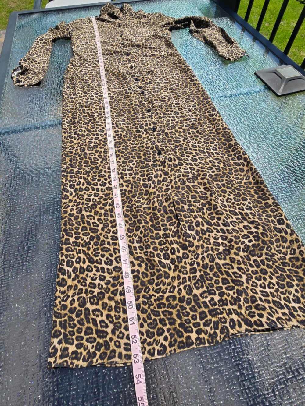The Kooples Silk Leopard Print Button Front Maxi Dress size Small, New With Tags - Picture 6 of 10